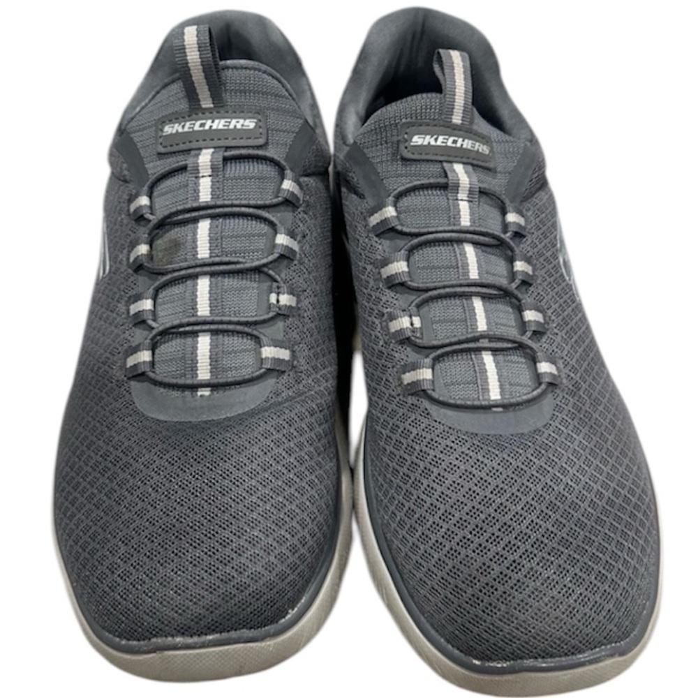 Skechers Men’s Charcoal Gray Summit No Tie Trainers Size 9 Slip On Sneakers